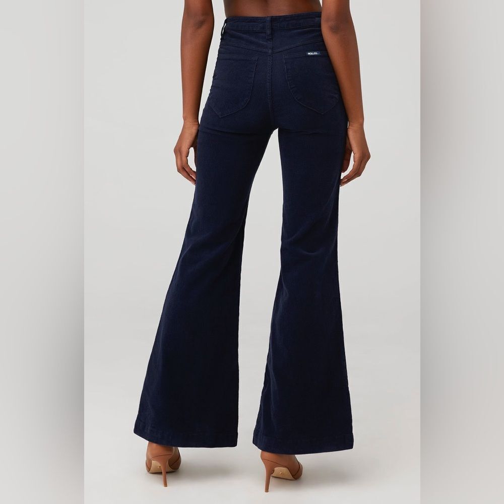 ROLLA'S Women's Eastcoast Flare Corduroy Midnight Blue Bottoms Size 26 - Picture 3 of 8